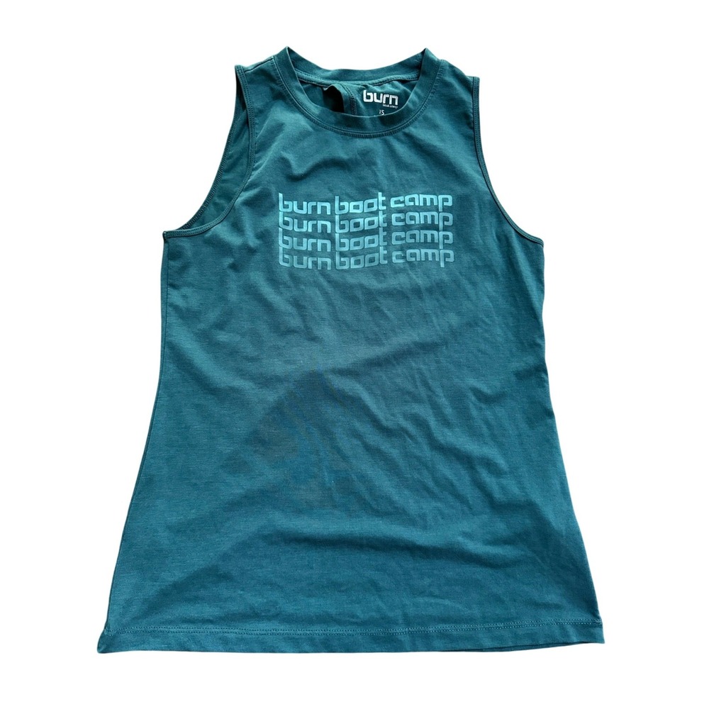 Burn Boot Camp Women's Teal Open Back Tank Size XS